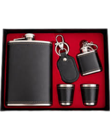4 Set de Petaca con Llaveros (1 Set Trae: 5 PCS)