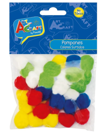 6 Set de Pompones 25 MM Art & Craft.(1 Set Trae : 36 PCS)