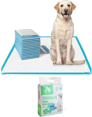 4 Set de Sabanillas con Aroma de Manzanilla para Mascota.Medida: 60 x 90 cm aprox.(1 Set Trae: 8 PCS)