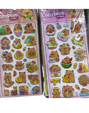 24 Set de Sticker Capibara Modelos Surtidos (1 Set Trae: 18 PCS)