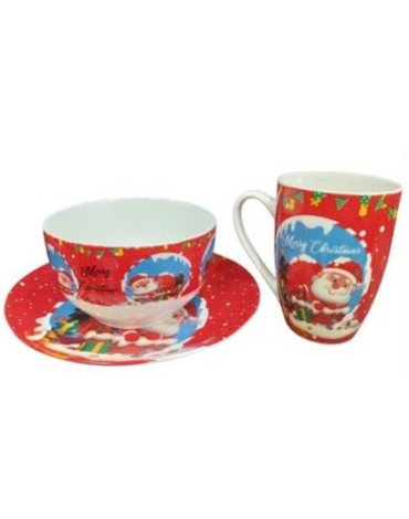 18 Set de Taza de Navidad de Cerámica.(1 Set Trae : 3 PCS)Medida: 13.8 x 6.6 cm aprox.