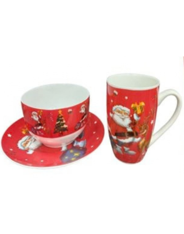 18 Set de Taza de Navidad de Cerámica.(1 Set Trae : 3 PCS)Medida: 13.8 x 6.6 cm aprox.