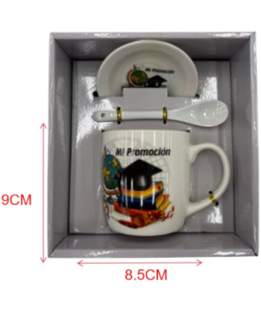 4 Set Tazas de Graduación Modelos Surtidos .Medida: 9 x 8.5 cm aprox.(1 Set Trae: 3 PCS)