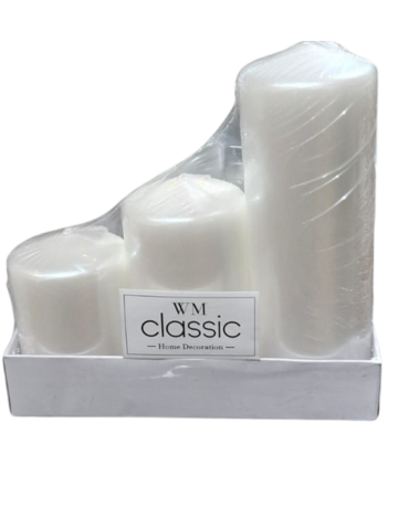 4 Set de Velas Navideñas Blancas . (1 Set Trae 3 PCS)