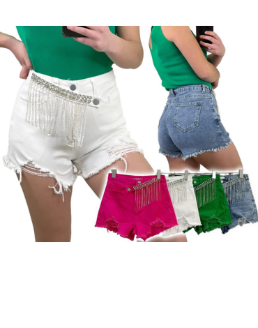 Short Elasticado Jeans de Dama x 16 Unds. Tallas:  S - M - L - XL
