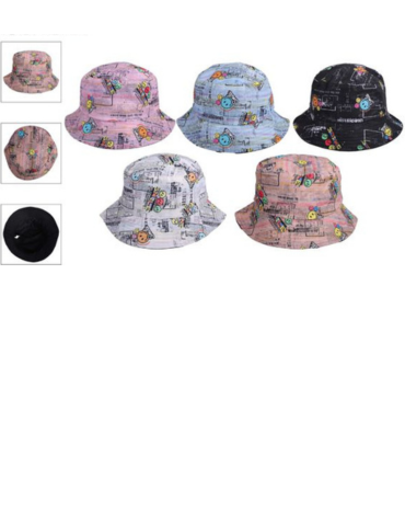 Sombrero Pescador con Diseño x 12 Unds.Medida: 58 x 6 x 11 cm aprox.