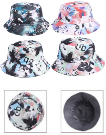 Sombrero Pescador con Diseño Colores Surtidos x 12 Unds.