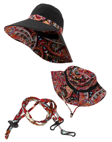 Sombrero Tela Reversible Pasley x 12 Unds.