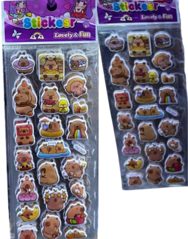 36 Set de Sticker Capibara Modelos Surtidos (1 Set Trae: 21 PCS)