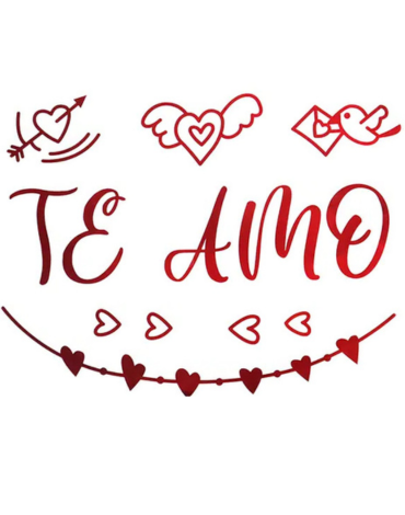 12 Set de Sticker Te Amo para Globos Burbuja (Cada Set Trae 2 PCS)
