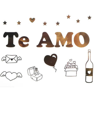 12 Set de Sticker Te Amo para Globos Burbuja (Cada Set Trae 2 PCS)