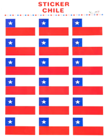 Stickers para Rostro Fiestas Patrias x 12 Unds. Medida: 21 x 29 cm aprox.