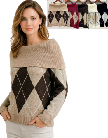 Sweater de Mujer Manga Larga Colores Surtidos x 12 Unds. Talla: S  /M - M / L