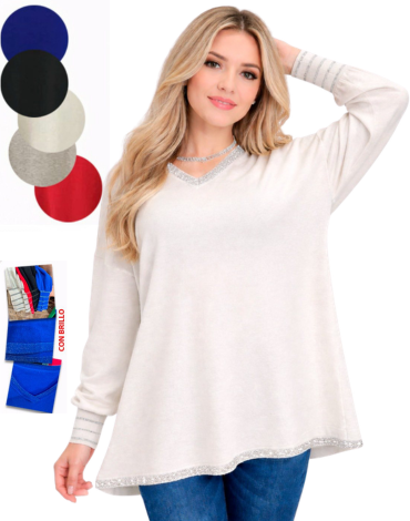 Sweater de Mujer Manga Larga Colores Surtidos x 12 Unds. Talla: S  /M - M / L