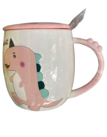 Taza de Cerámica Dino con Cuchara x 4 Unds.