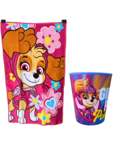 6 Set Toalla de Párvulo con Vaso Modelos Surtidos (1 Set Trae 2 Pcs) Medida: 30 x 50 cm aprox