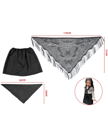 12 Set Traje de Chilote (1 Set Trae 3 PCS) Talla: 6/8 - 8/10 - 10/12