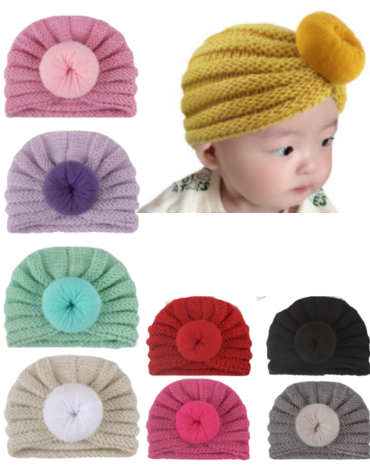 Turbante Lana de Bebe Colores Surtidos  x 12 Unds.