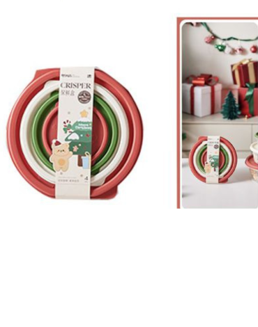 4 Set de Táper de Navidad Plástico.(1 Set Trae : 4 PCS  )