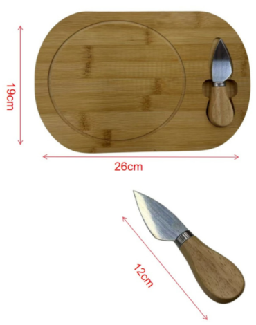 4 Set de Tabla de Madera para Queso.Medida: 19 x 26 cm aprox.