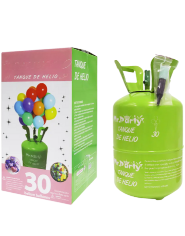 Tanque de Helio para 30 Globos Verde x 1 Unds. Medida: 7 Litros aprox.