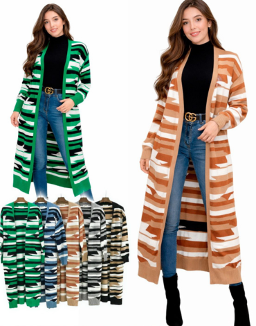 Tapado Cardigans Largo de Mujer Colores Surtidos x 12 Unds.Talla: S / M - L  / XL