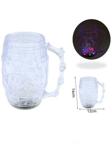 Taza con Luz Halloween x 6 Unds.Medida: 14 x 12 cm aprox.