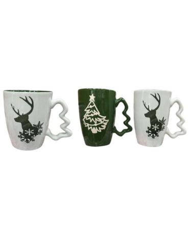 Taza de Navidad de Cerámica Modelos Surtidos x 48 Unds.