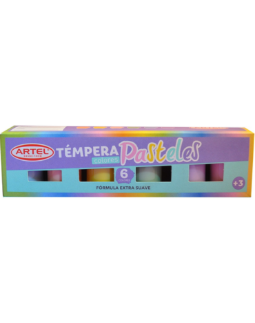 6 Set de Tempera 6 Colores Pasteles ARTEL (1 Set Trae: 6 PCS)