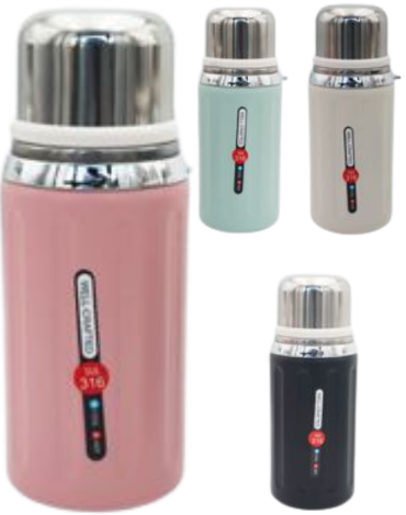 Termo para Agua Infantil Colores Surtidos x 4 Unds.Medida: 600 ml aprox.