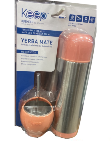 4 Set de Termo Bala con Mate y Bombilla (1 Set Trae: 2 PCS) Medida: 500 ml aprox.