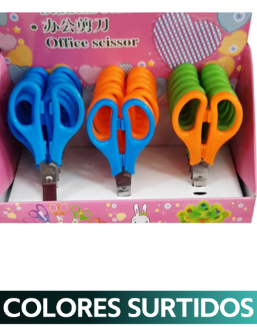 Tijeras Escolar Colores Surtidos x 12 Unds.