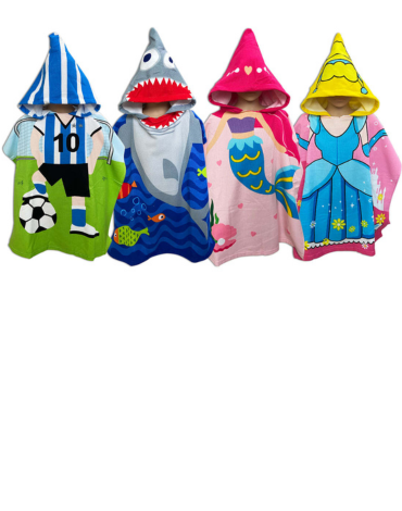 Toalla de Playa para Bebe Con Capucha x 12 Unds. Medida : Con Capucha: 90 x  61 cm aprox.
