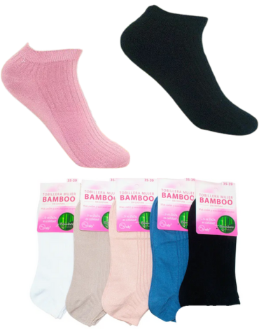 Tobillera de Mujer Cobre Bamboo sin Costura x 12 pares Talla: 35 - 39