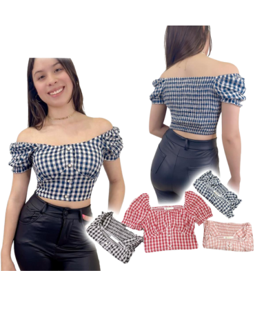 Top Cuadrille Colores Surtidos x 12 Unds. Talla: S / M - L/ XL