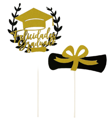 12 Set Topper de Graduación  (1 Set Trae 2 PCS)