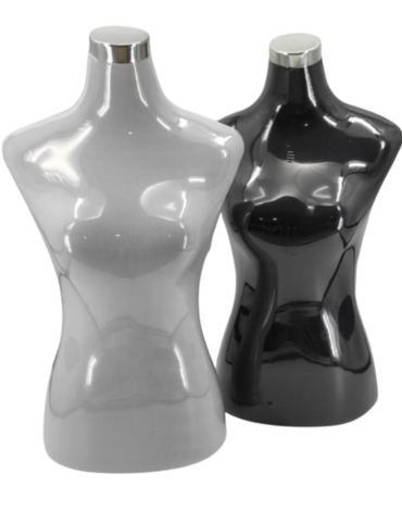 Torso de Plástico Mujer Blanco y Negro sin Pedestal  x 3 Unds.