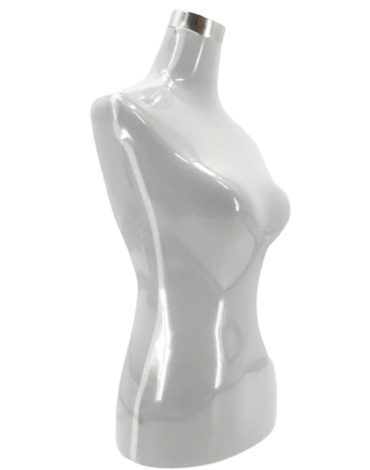 Torso de Plástico Mujer Blanco y Negro sin Pedestal  x 3 Unds.