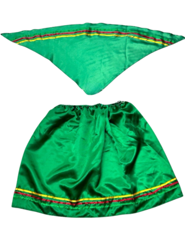 Falda Nortina con Puntilla Color Verde x 4 Unds. Talla: (S) 4 a 6 años.