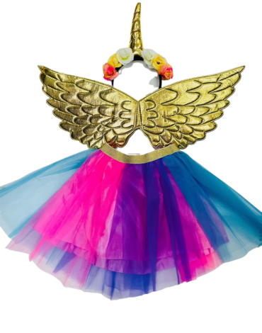 4 Set Disfraz de Tutu Alas Dorado para Niñas (1 Set Trae: 3 PCS)