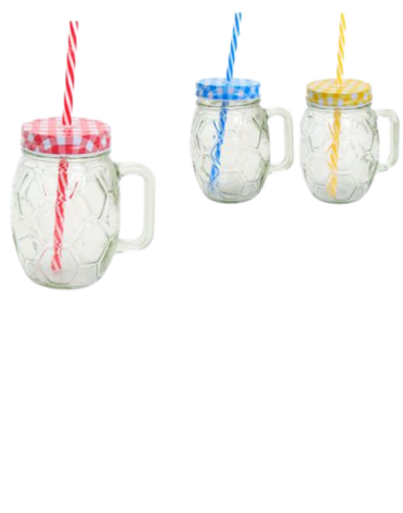 Vaso de Vidrio con Bombilla x 48 Unds.