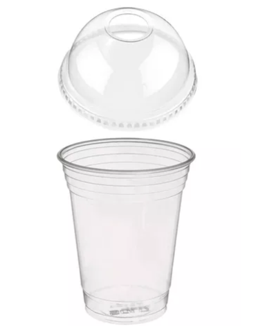 Vaso Pet con Tapa Domo 16OZ / 500cc x 300 Unds.