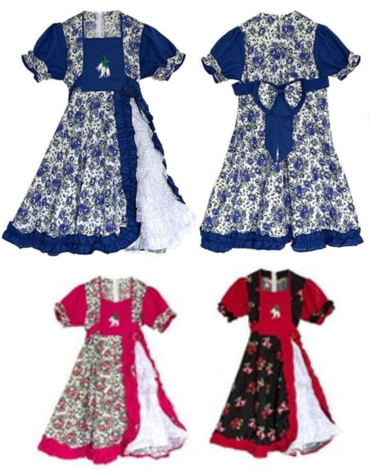 Vestido Chinita Niña Colores Surtidos x 12 Unds. Talla: 6 - 8 - 10 - 12