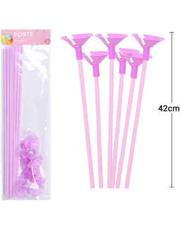 12 Set de Varillas de Globos Rosado Pastel ( 12 PCS )Medida 42 cm aprox.