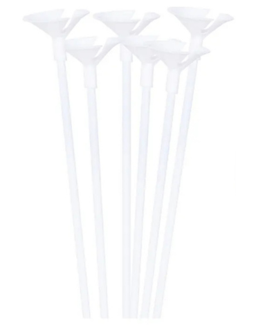 12 Set de Varillas de Globos Color Blanco ( 12 PCS )Medida 42 cm aprox.
