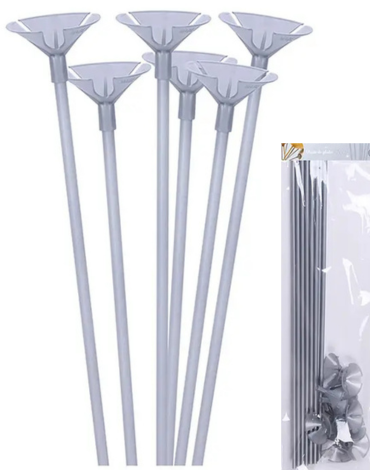 12 Set de Varillas de Globos Color Plateado ( 12 PCS )Medida 42 cm aprox.