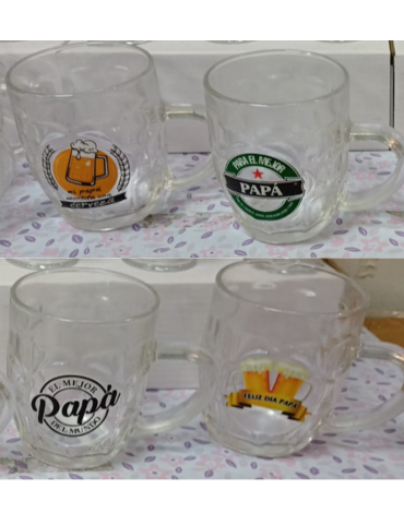 Vaso Shopero Feliz día del Padre Modelos Surtidos x 12 Unds.