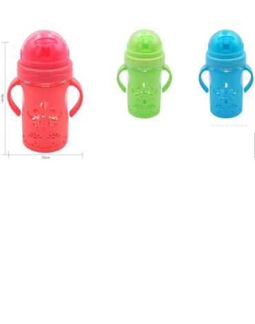 Vaso Toma Todo con Bombilla Colores Surtidos x 12 Unds. Medida: 16 x 10 cm aprox.