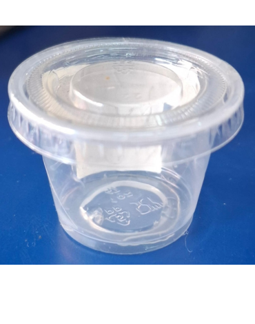 Vaso Transparente Liso con Tapa 1 ONZ x 500 Unds.