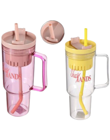 Vaso con Bombilla Colores Surtidos x 6 Unds. Medida: 1200 ml aprox.